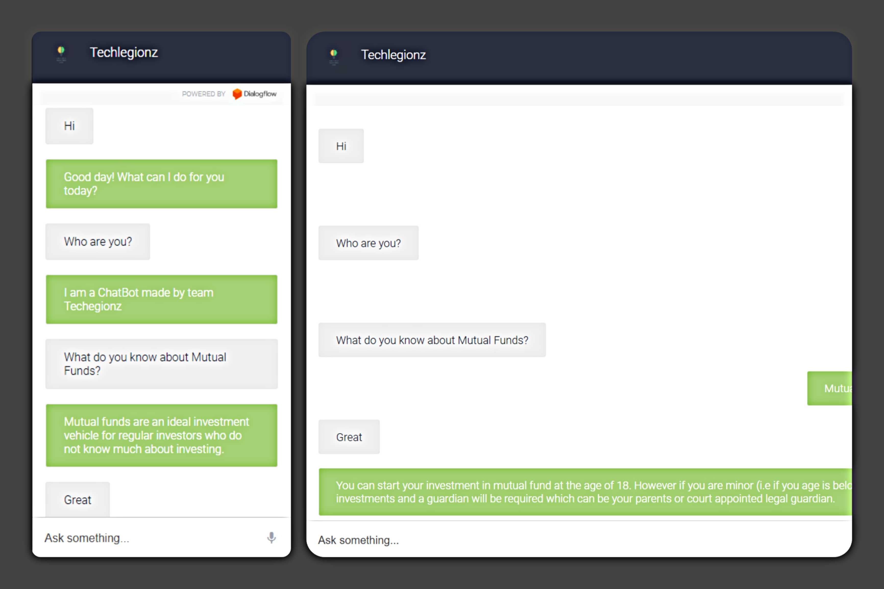 ML Chatbot project screenshot
